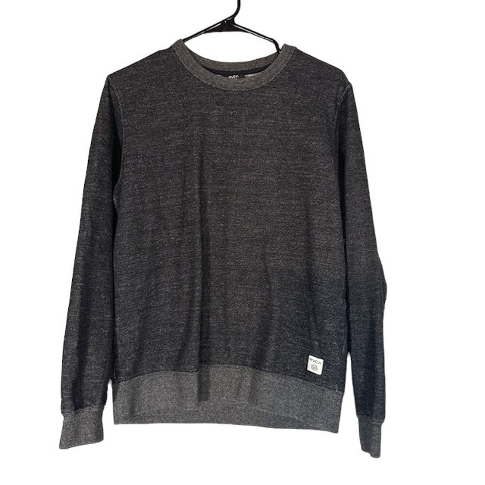 RVCA Dark Gray Long Sleeve Cotton Blend Lounge Pullover Knit Sweatshirt Men Sz S